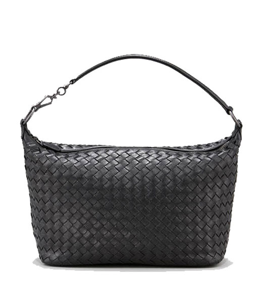 Bottega Veneta Woven Agnello Tote Bag Black